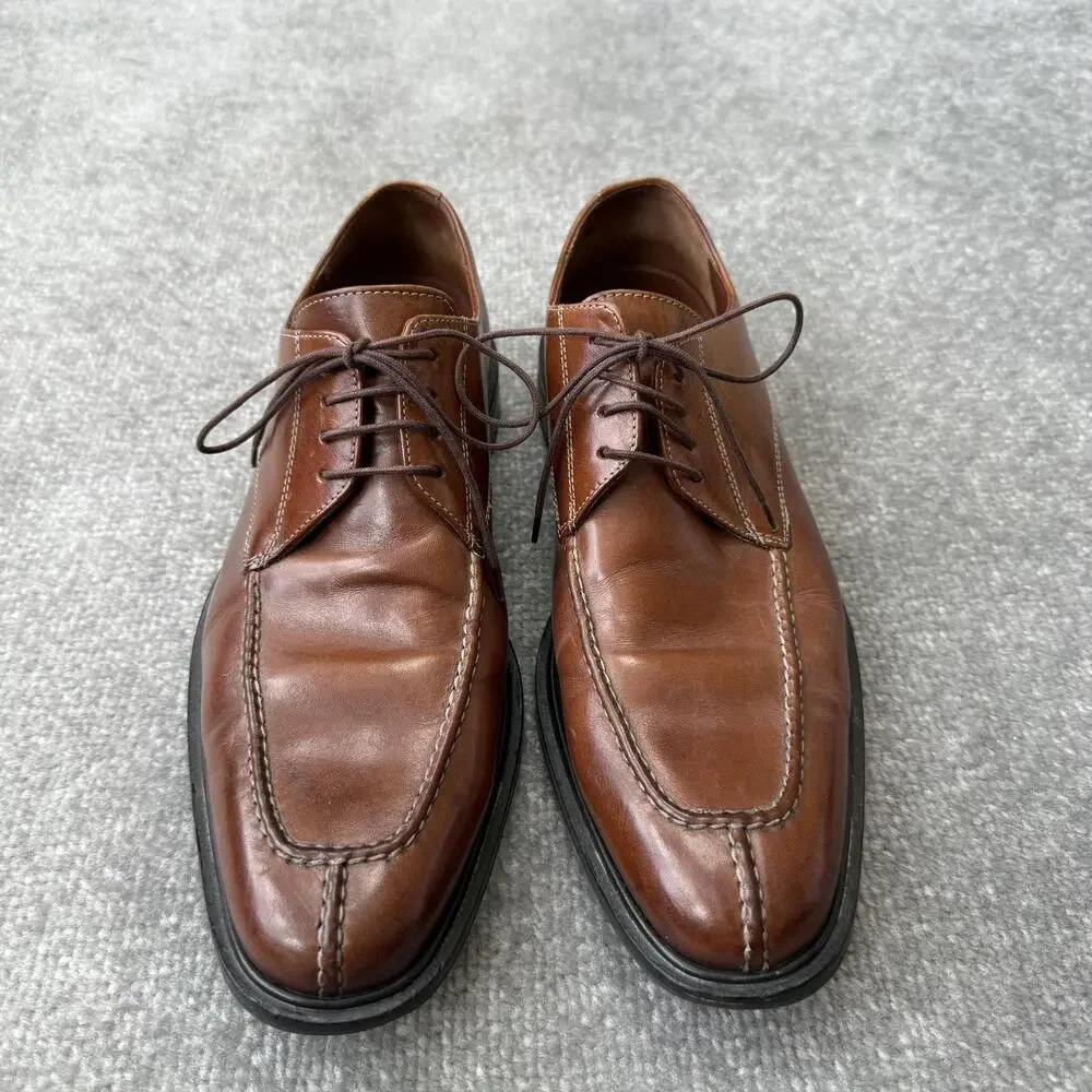 Cole Haan Shoes Mens Size 9.5 Brown Oxford Dress Air Apron Toe Leather